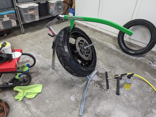 Customer photo review of Rabaconda Street Bike Tire Changer