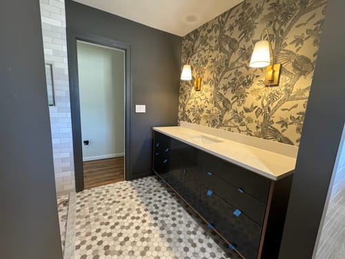 Customer photo review of Sidney 72" Matte Black Bathroom Vanity