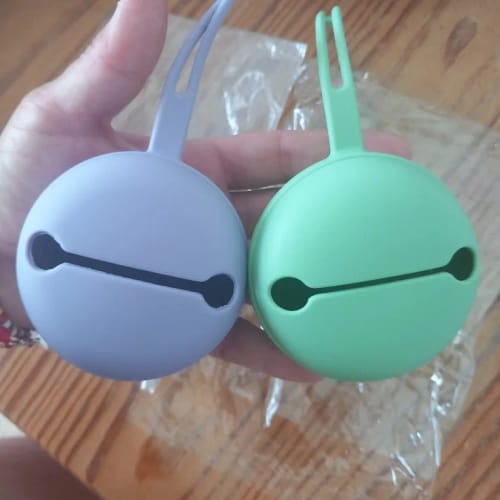 Customer photo review of Silicone Cute Cat Shape Pacifier Holder