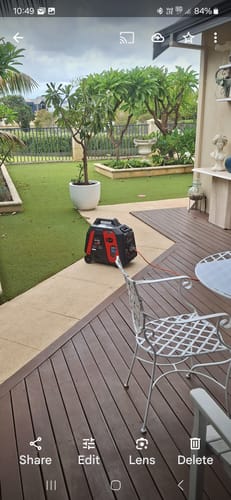 Customer photo review of Redback RB4.5 4500W 4.5KVA EFI Portable Inverter Generator