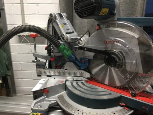 Customer photo review of Bosch Axial Glide Miter Saw Dust Chute (Gen II)