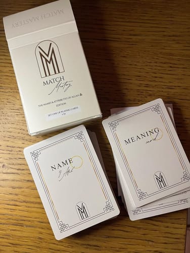 Customer photo review of Islamic Card Game - Learn The 99 Names of Allah, Family Educational Fun: Set 1