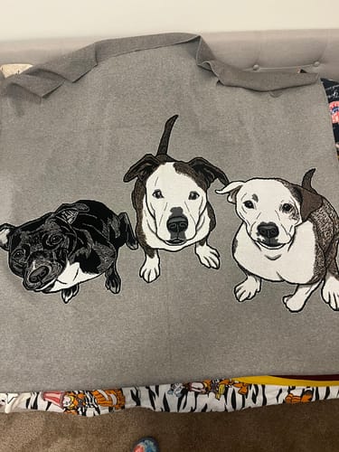 Customer photo review of Plain Dog - Custom Knitted Blanket