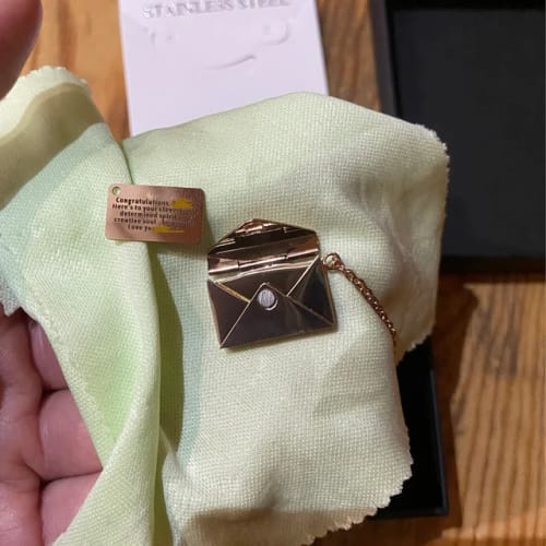 Customer photo review of Custom Envelope Necklace With Secret Message