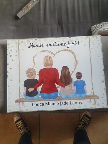 Customer photo review of Affiche Personnalisée - Mamie et Petits-enfants