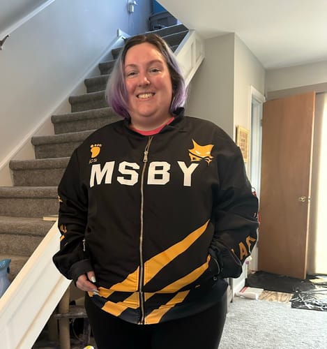 Customer photo review of Personalized MSBY Black Jackals Bomber Jacket