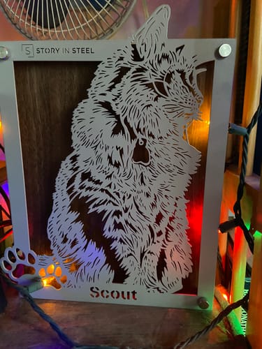 Customer photo review of Custom Pet Metal Portrait