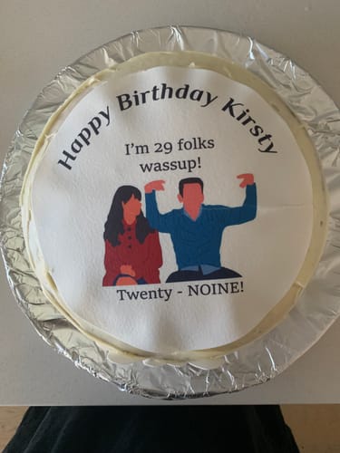 Customer photo review of 20 cm Pre-cut Circle Custom Edible Icing Image