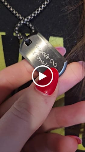 Customer video review of Gun Metal Reversible Dog Tag