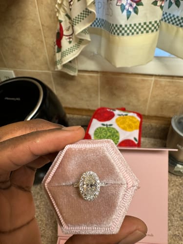 Customer photo review of 1.62 ct Oval Cut Diamond Engagement Ring