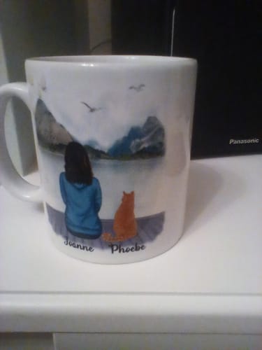 Customer photo review of Woman & Cats Mug - Life is better with a Cat -Personalised Mug