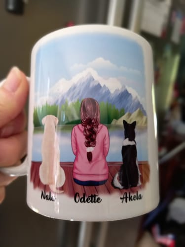 Customer photo review of Girl & Dogs - Life is better with a dog Personalised Mug