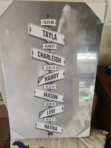 Customer photo review of DATE OF BIRTH OF CHILDREN by Cstm Canvas