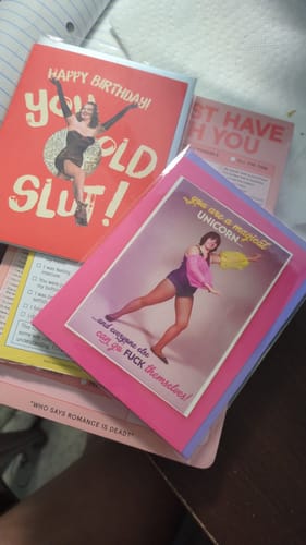 Customer photo review of You Are A Magical Unicorn & Everyone Else Can Go F*** Themselves Card