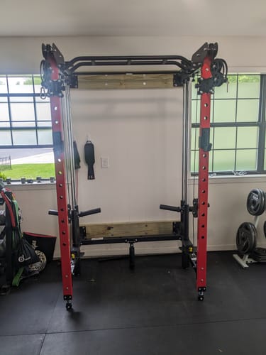 Customer photo review of Major Fitness F35 All-In-One Home Gym Wall-Mount Folding Power Rack