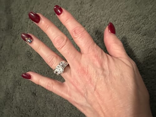 Customer photo review of Round Cut Moissanite Channel Set Engagement Ring