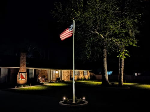 Customer photo review of 20 ft. Commercial Flagpole with External Rope Halyard Rated At 96 mph