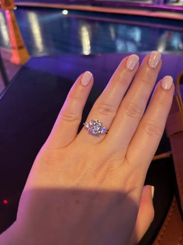 Customer photo review of Royale Three Stone | Round