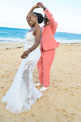 Customer photo review of Esmee White Lace Bridal Gown