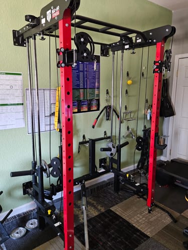 Customer photo review of Major Fitness F35 All-In-One Home Gym Wall-Mount Folding Power Rack