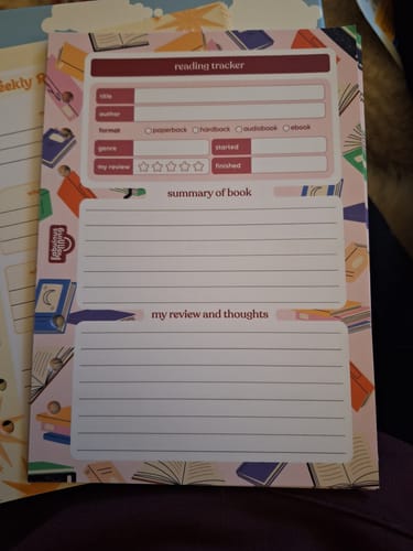 Customer photo review of Reading Tracker Insert