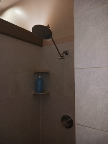 Customer photo review of 8 Inch Rain Shower Head and Adjustable Shower Arm