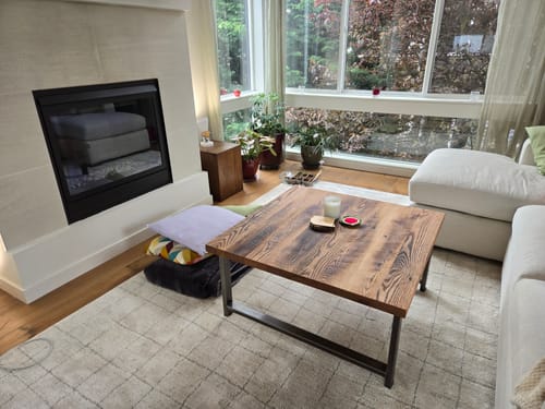 Customer photo review of Square Industrial Modern Coffee Table