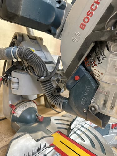 Customer photo review of Bosch Axial Glide Miter Saw Dust Chute (Gen II)