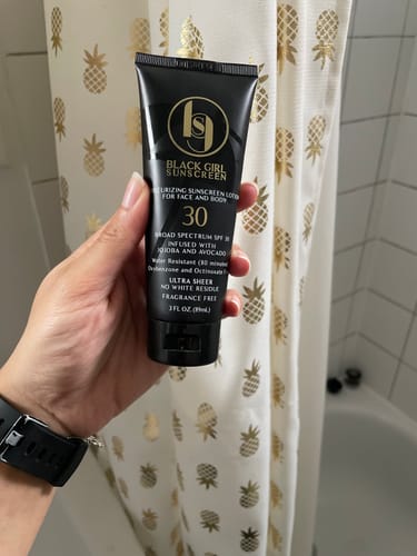 Customer photo review of Black Girl Sunscreen - Moisturizing Sunscreen Lotion- SPF 30 - (3oz)