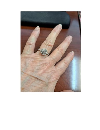 Customer photo review of Vintage Halo Moissanite Petite Twisted Pave Engagement Ring
