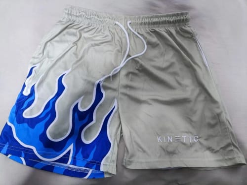 Customer photo review of 2023 Mesh Breathable Men Shorts GYM Basketball Running Quick-Drying Shorts Baggy Flame Print Fashion Shorts Summer Shorts