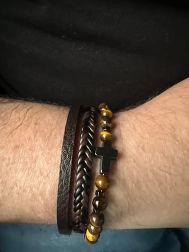 Customer photo review of 3-Strand Cross Bracelet