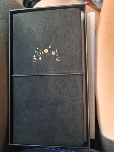 Customer photo review of Tsuki ‘Moonlit Whisper’ Limited Edition Luxury Travel Notebook ☾
