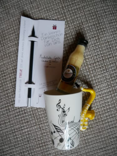 Customer photo review of Originelle Tasse – Saxophon