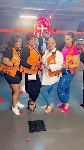 Customer photo review of HL14945Orange Women Orange Bullet Proof Leather Vest