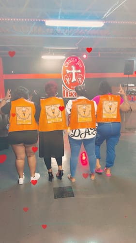 Customer photo review of HL14945Orange Women Orange Bullet Proof Leather Vest