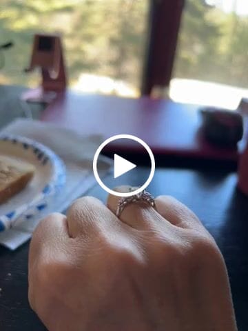 Customer video review of Oval Cut Moissanite With Marquise Cluster Engagement Ring