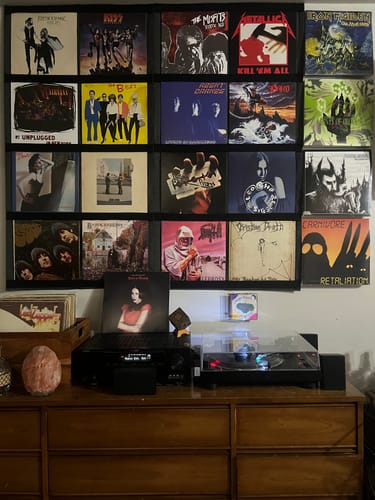 Customer photo review of 12" Vinyl Record Display Frame - LP Wall Storage