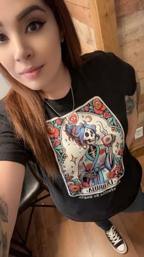 Customer photo review of Premium Bella Canvas No Cafecito No Magic Bruja T-shirt