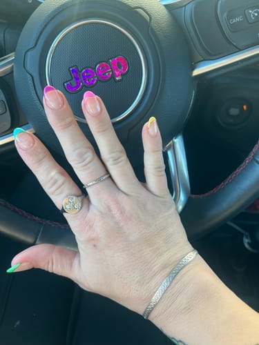 Customer photo review of ANTIQUE 18K WHITE GOLD ORANGE BLOSSOM BAND RING 8.75