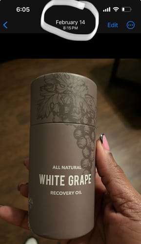 Customer photo review of White Grape Recovery Oil
