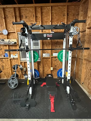 Customer photo review of MAJOR FITNESS All-In-One Home Gym Power Rack Package Raptor F22