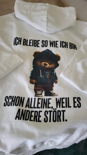 Customer photo review of STÖRT TEDDY Rückendruck - Unisex Kapuzenpullover Hoodie