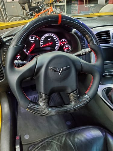 Customer photo review of Custom Carbon fiber Steering Wheel 2005-2013 C6 Chevy Corvette