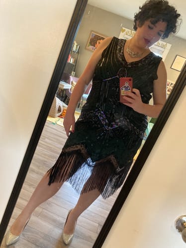 Molly O. review of 1920s Plus Size Green Beaded Ella Flapper Dress image 1 out of 2