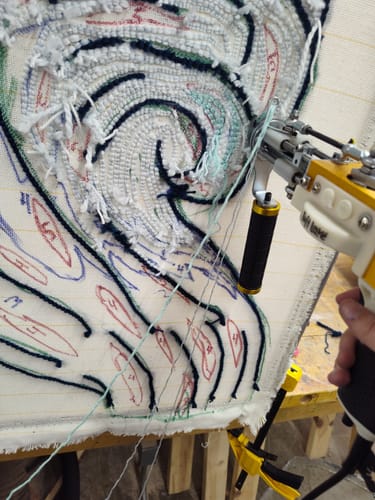 Customer photo review of The Spider — Cut & Loop Pile Tufting Machine