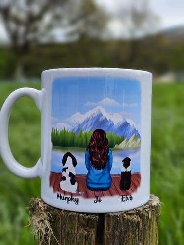 Customer photo review of Girl & Dogs - Life is better with a dog Personalised Mug