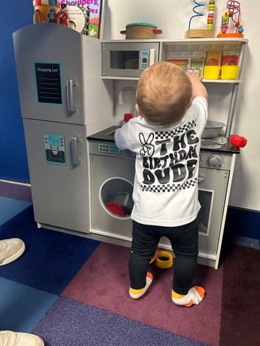 Customer photo review of Birthday Dude Front & Back Graphic Kids Tee