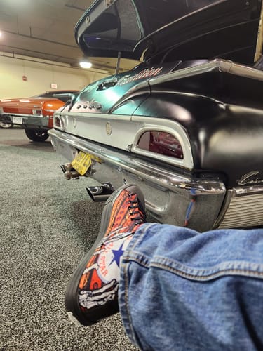 Customer photo review of Chicano All Star Mayan High Tops ( Black or White Sole )