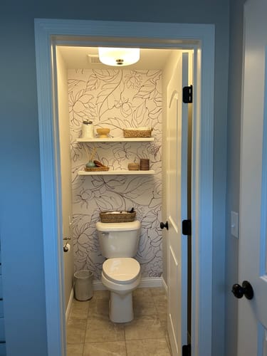 Customer photo review of Florian - Navy Botanical Flower and Leaves Wallpaper